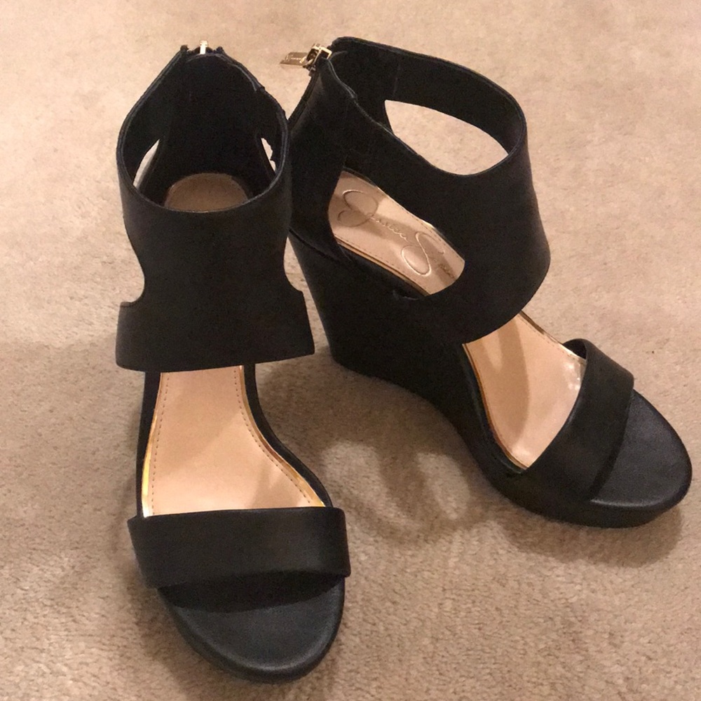 Jessica Simpson Black Wedges